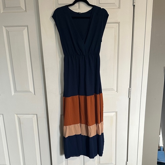 SHEIN Dresses & Skirts - SHEIN navy and orange dress size small women’s